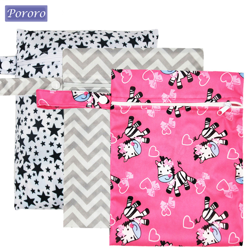 Baby Clothing Bag - Waterdichte Herbruikbare Natte Tas Bedrukte Pocket