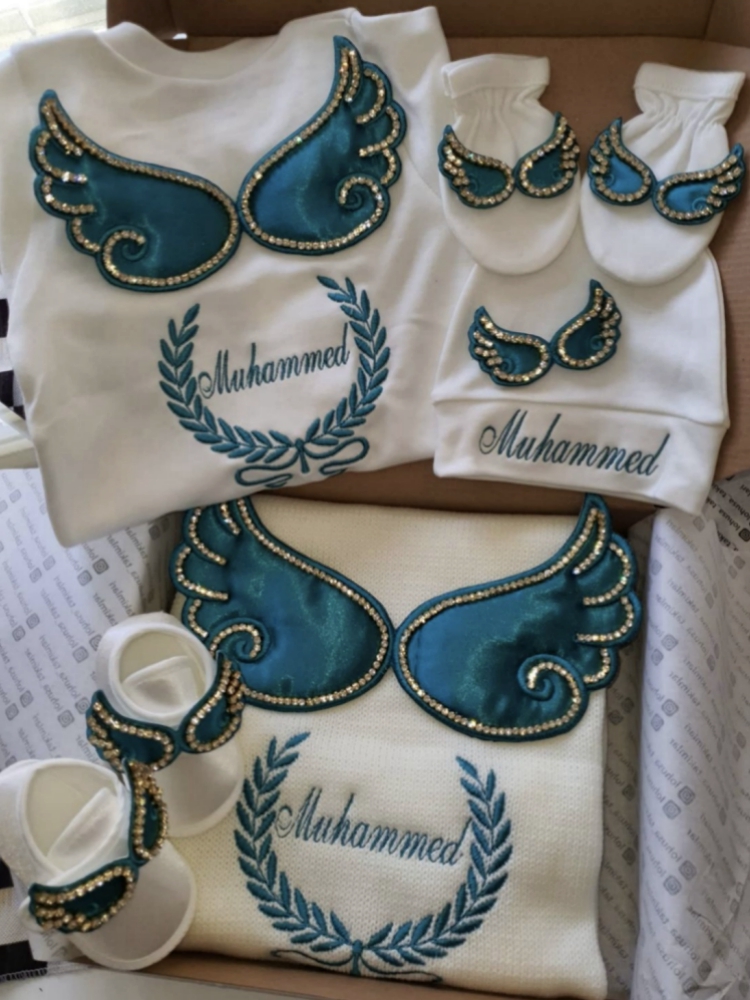 Baby Clothing Names - Dollbling Hospital Exit 5pcs Borduurnaam Newborn