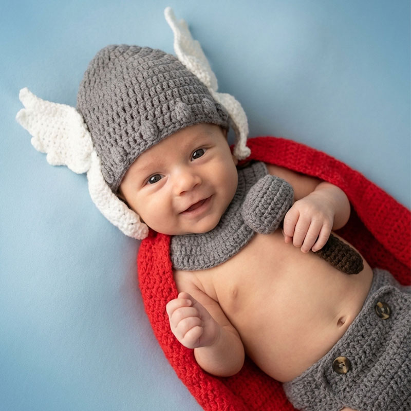Baby Clothing Set - Pasgeboren fotografie rekwisieten Thor babykostuum Avengers