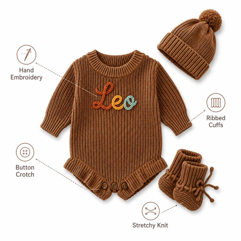 Gepersonaliseerde baby gebreid - Baby Clothing Names recensie en prijs