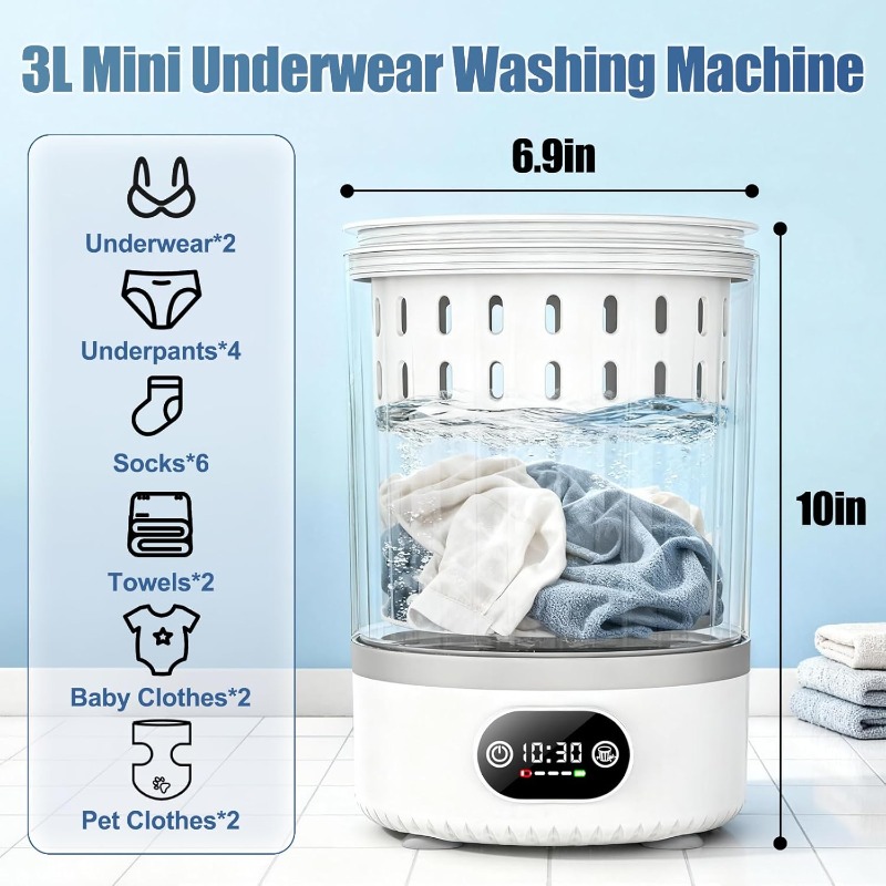 3L Mini-wasmachine, 3-in-1 dra - Baby Clothing Washing Machine recensie en prijs
